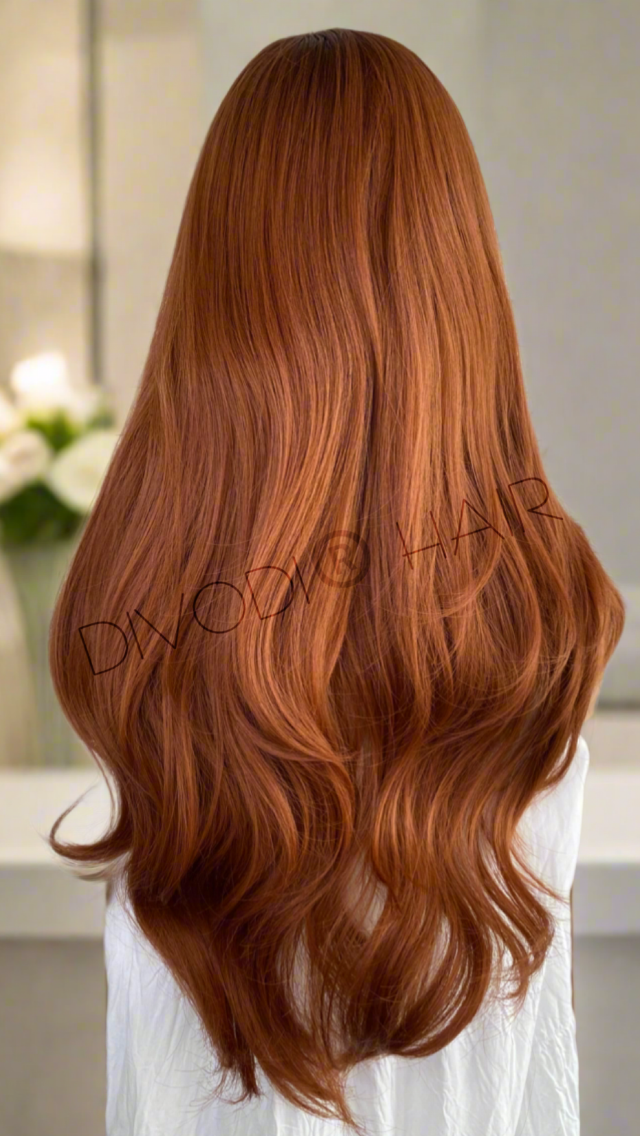Amber-Brownish/Red-with Bangs-Non-Lace Wig