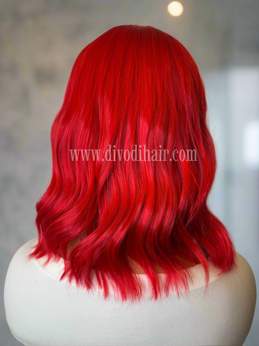Red Cosplay Costume Wig with Bangs-DH345
