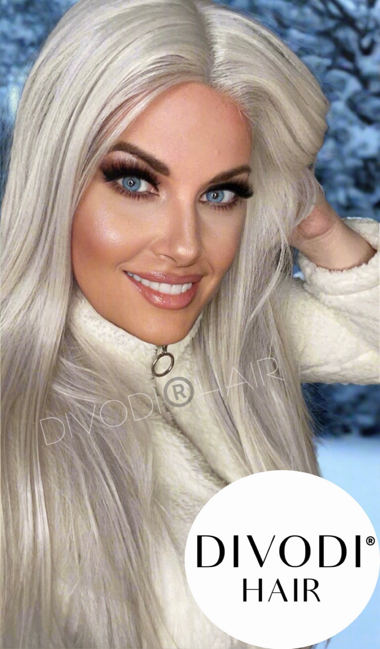 Winter-Platinum Blonde Futura Fiber T-Part Lace Front Wig