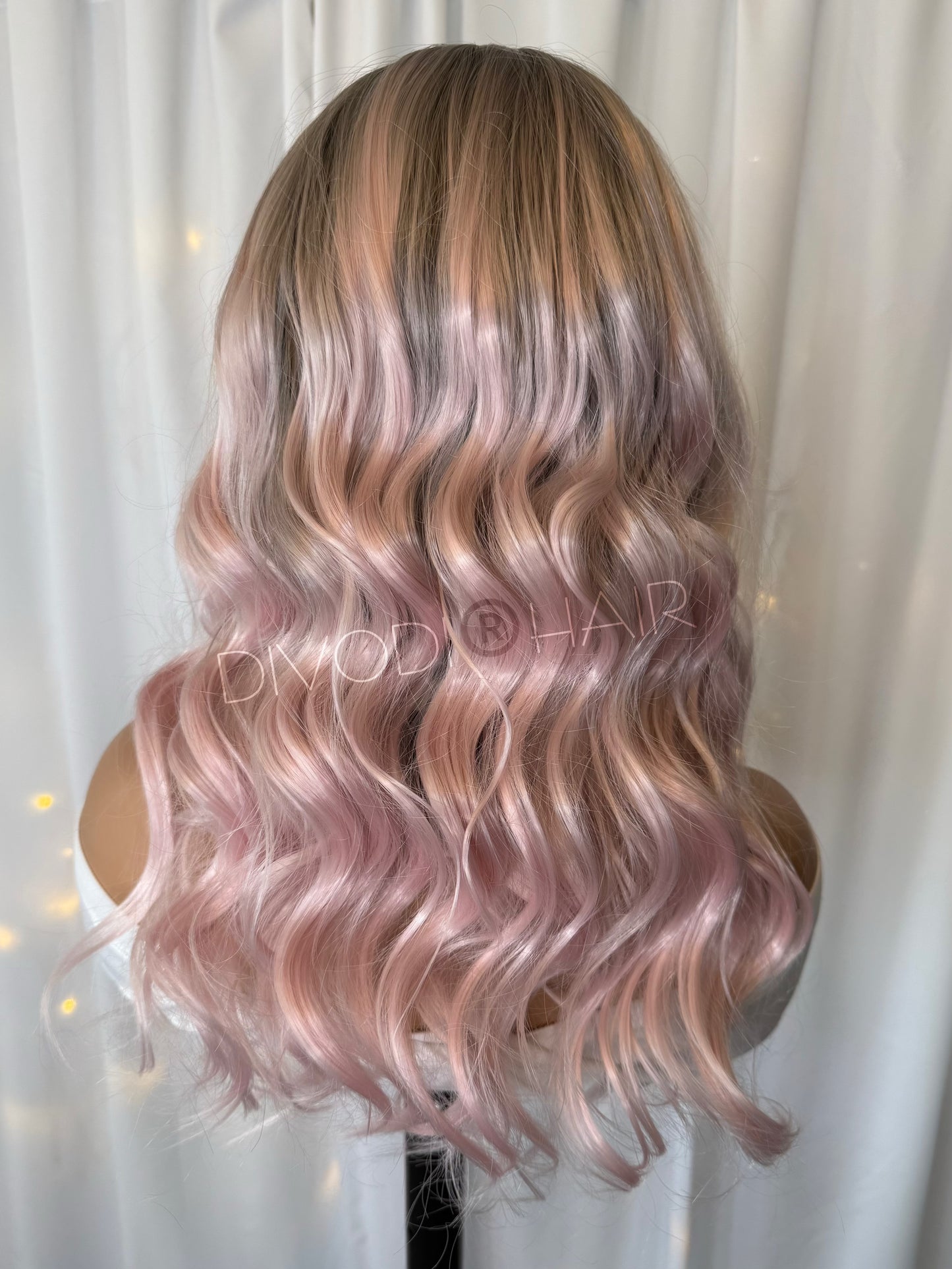 Beth-Ombre Pink Shiny-T-Part Lace Front Wig