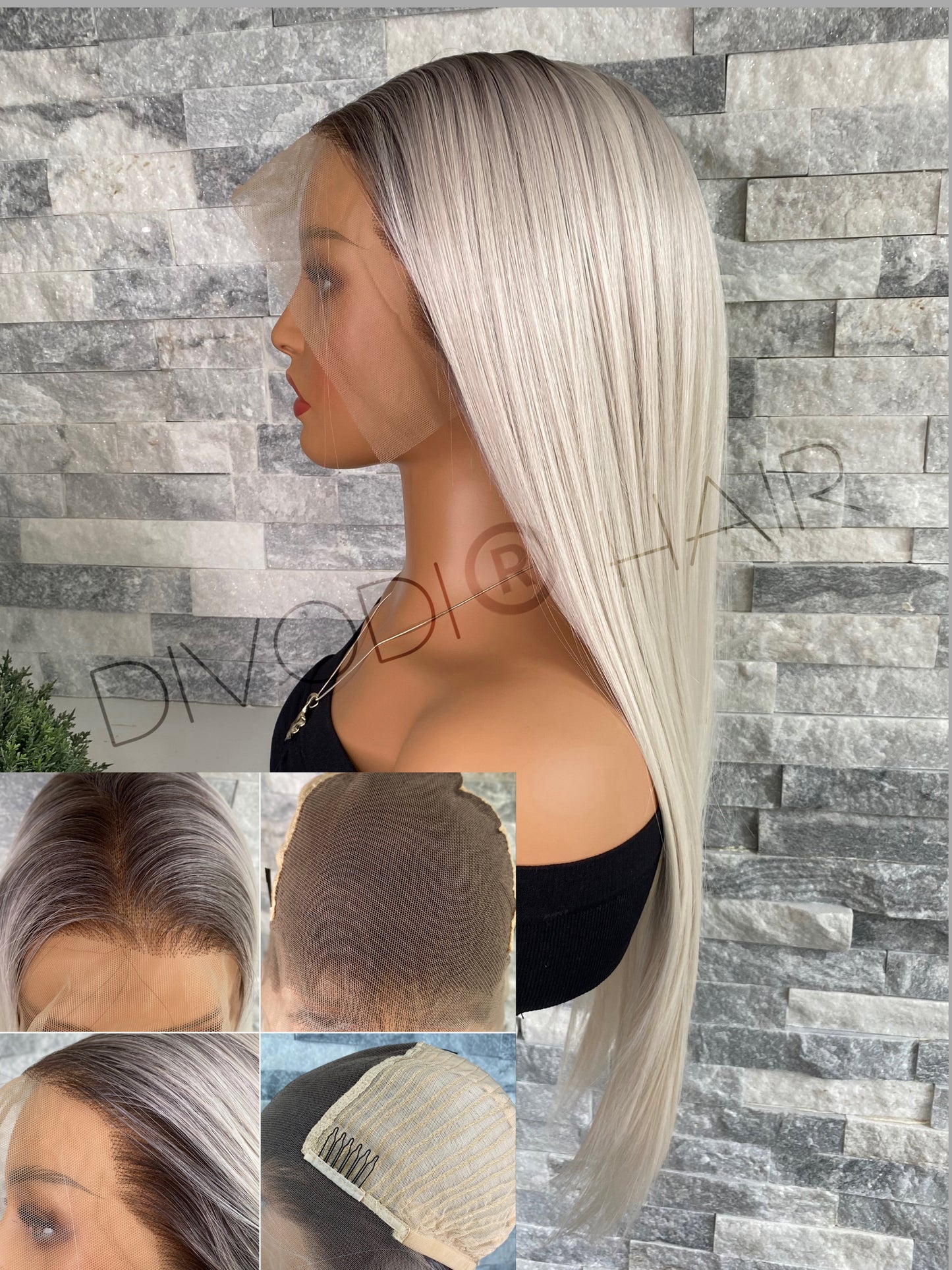 Tiffany-Ombre Platinum Blonde Futura Fiber (13x6) Lace Front Wig