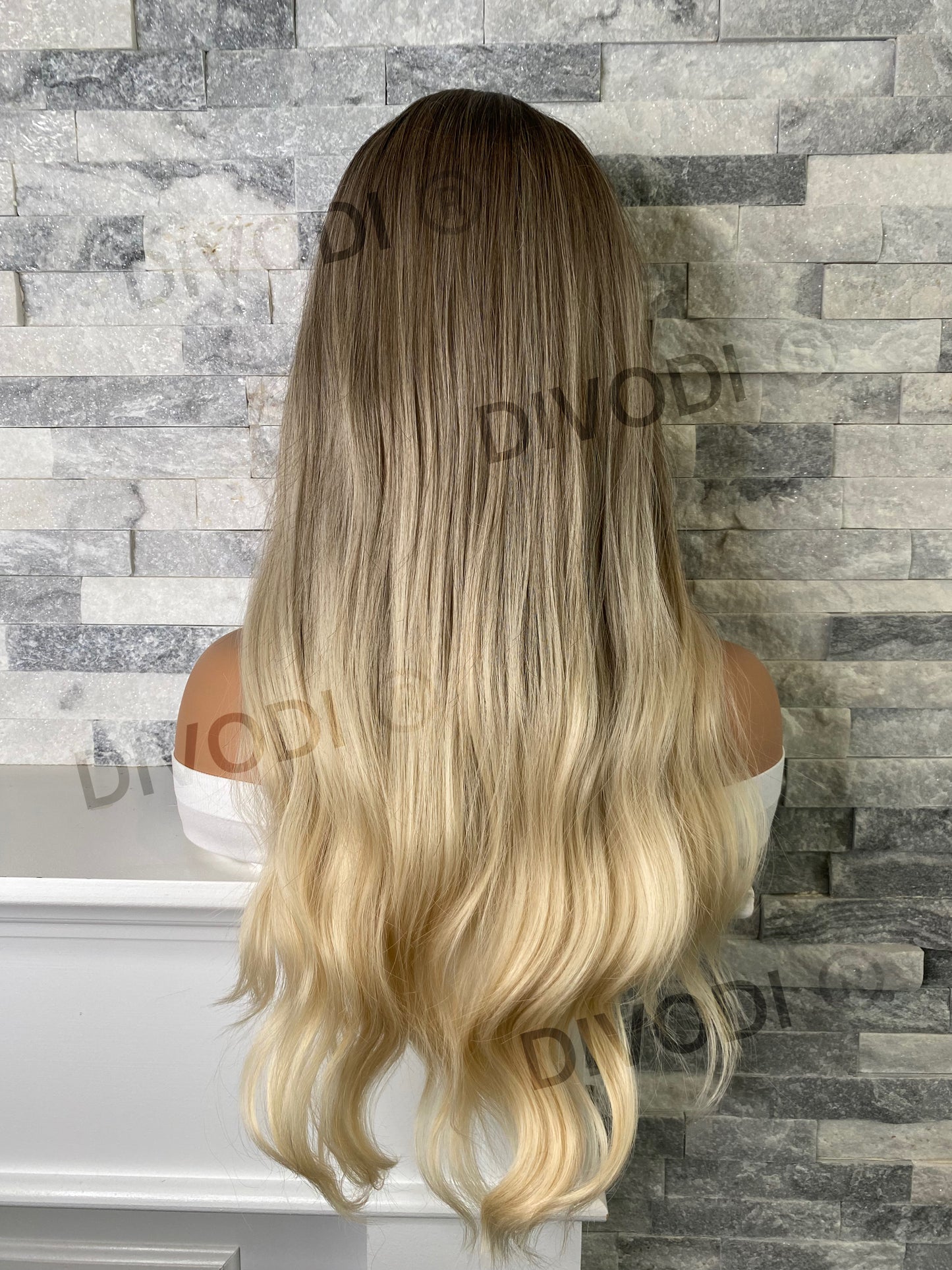 April-Ombre Blonde-with Bangs-Non-Lace Wig