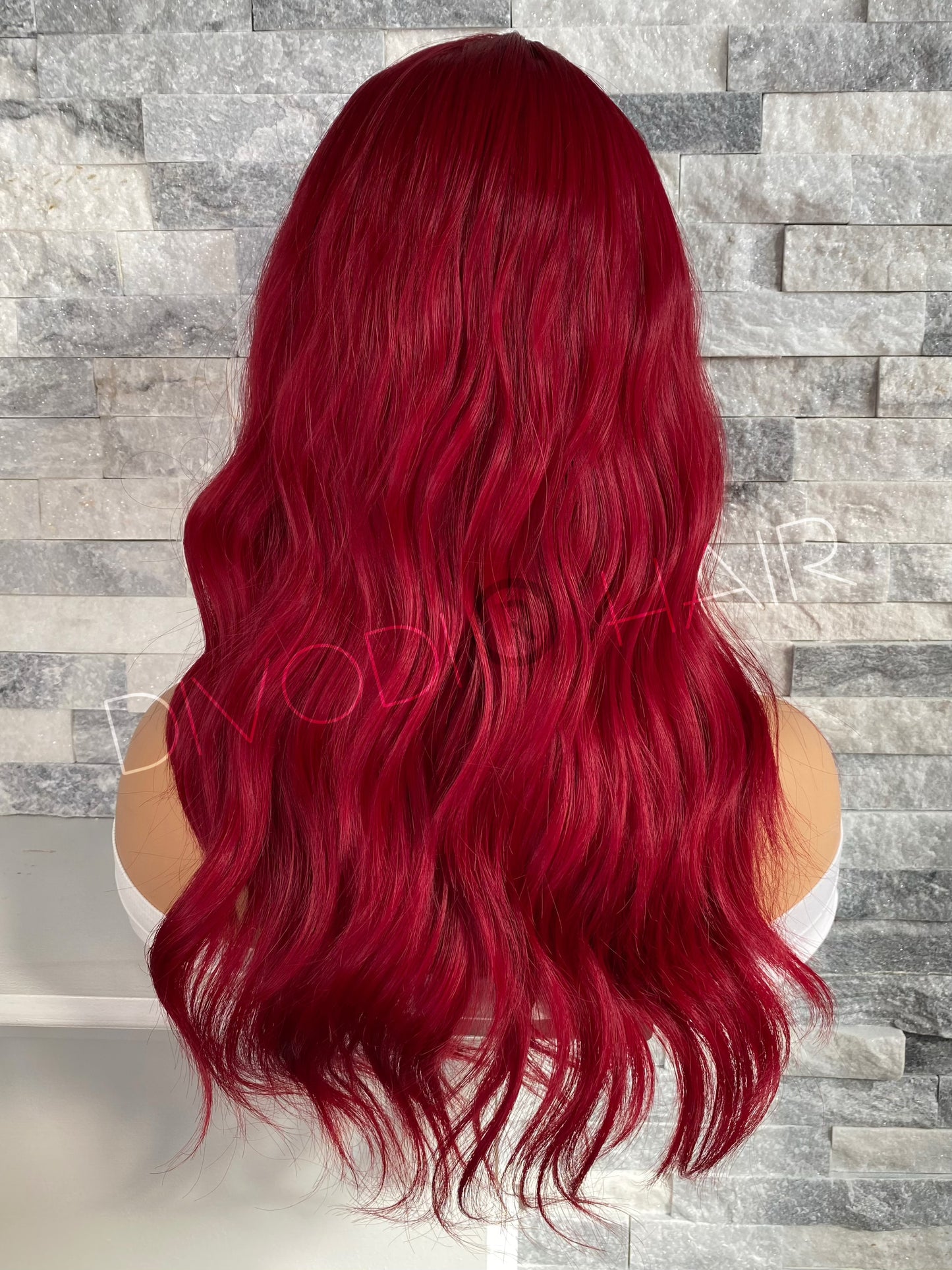 Valentina-Wine Red with Bangs Non-Lace Wig