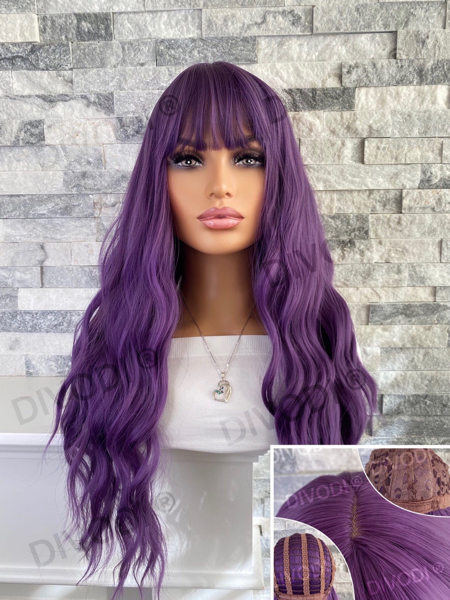 Zena-Purple with Bangs Non-Lace Wig