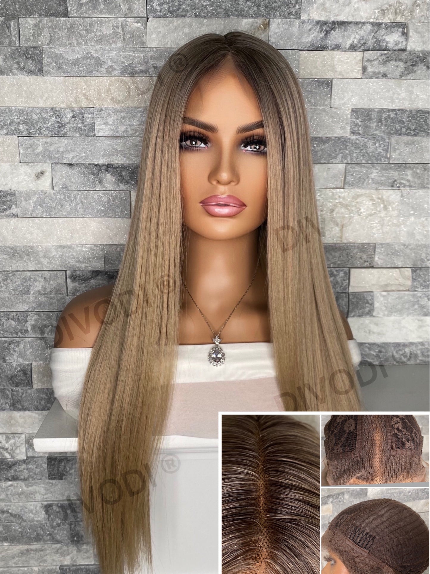 Bianca-Dark Blonde-Futura Fiber-T-Part Lace Front Wig