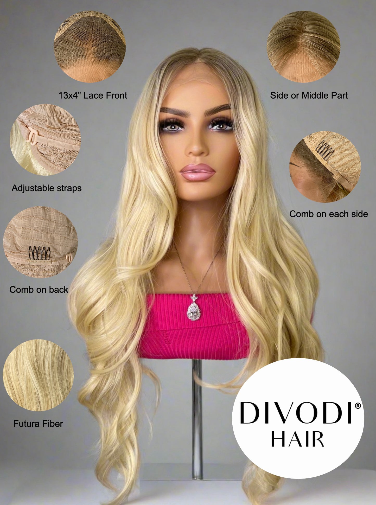 Gigi-Ombre Blonde Futura Fiber (13x3) Lace Front Wig
