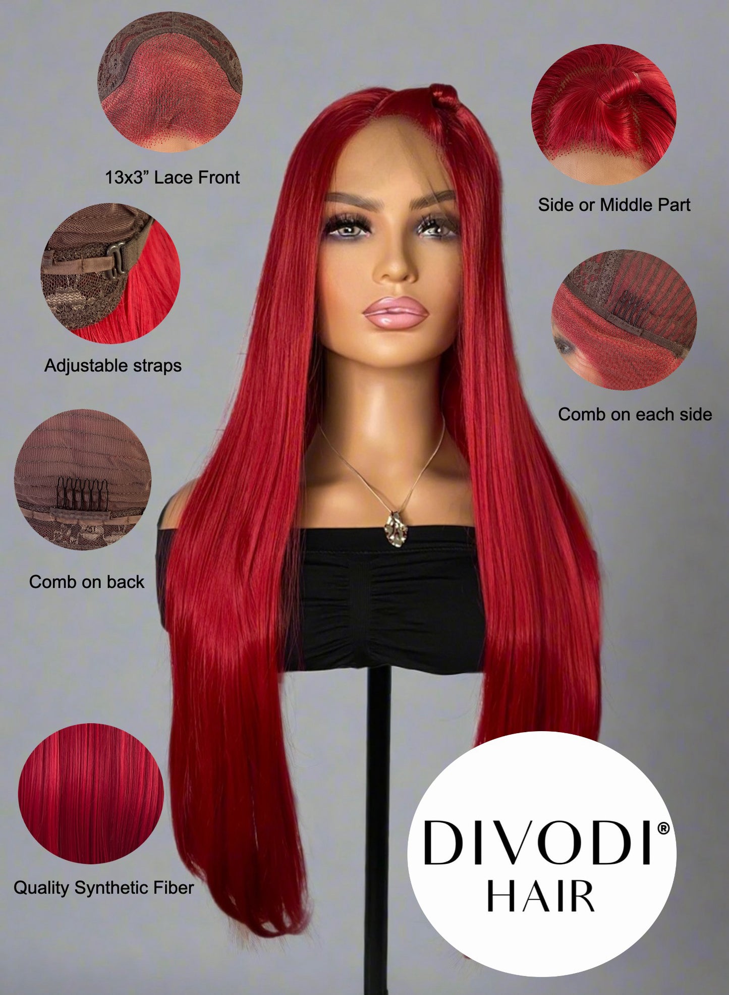 Red-(13x3) Lace Front Wig