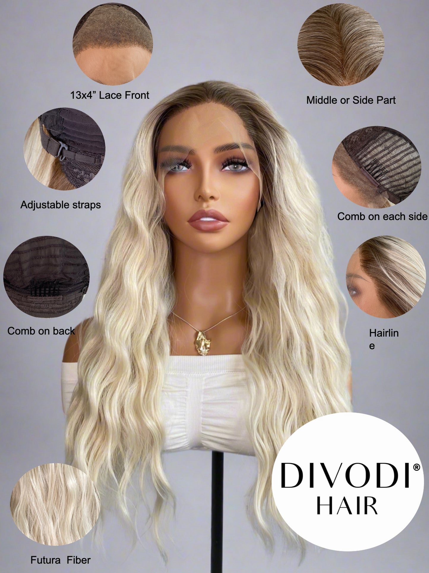 Samantha-Ombre Blonde Futura Fiber (13x4) Lace Front Wig