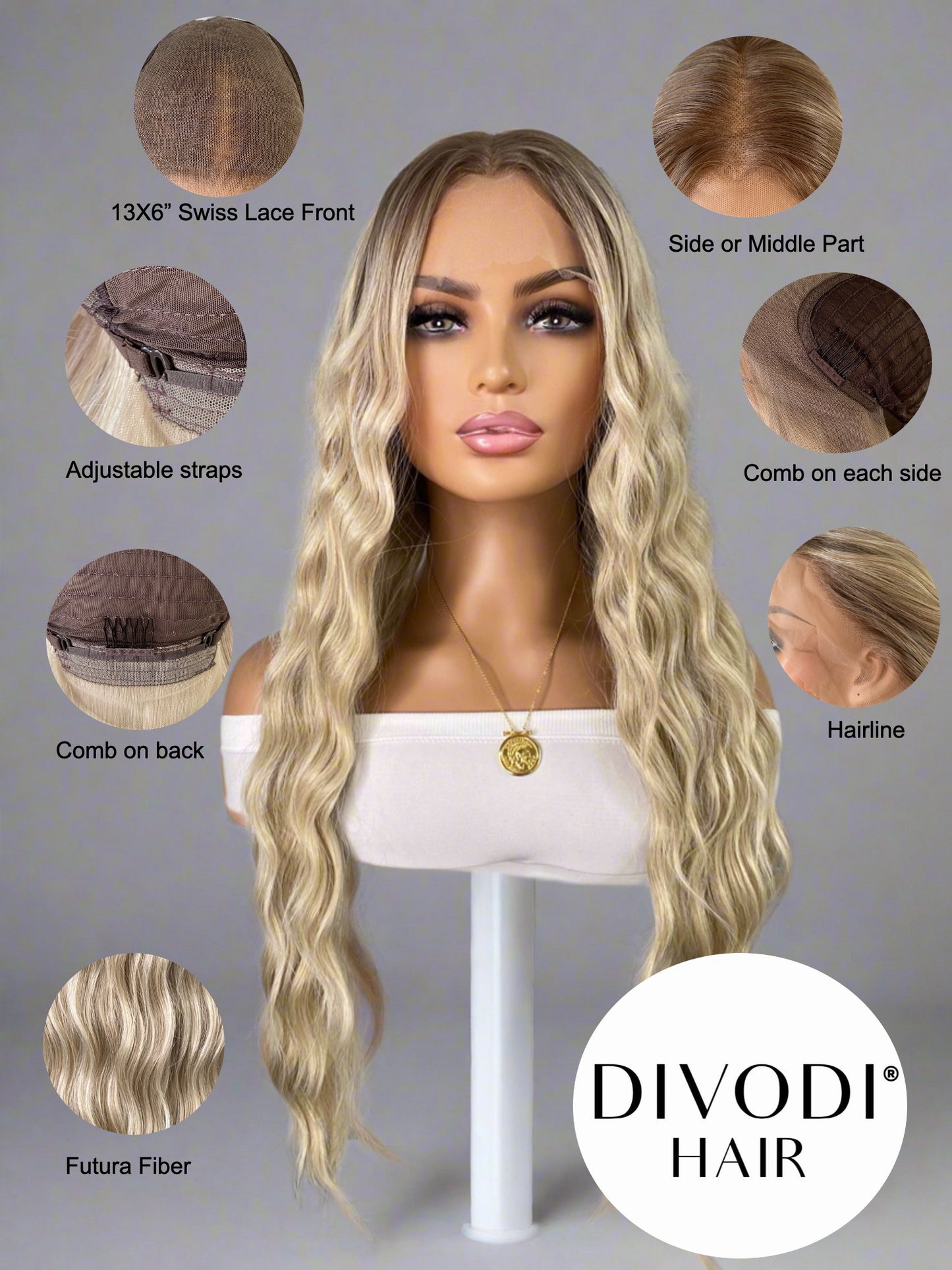 Ellen-Ombre Blonde Futura Fiber (13x6) Lace Front Wig
