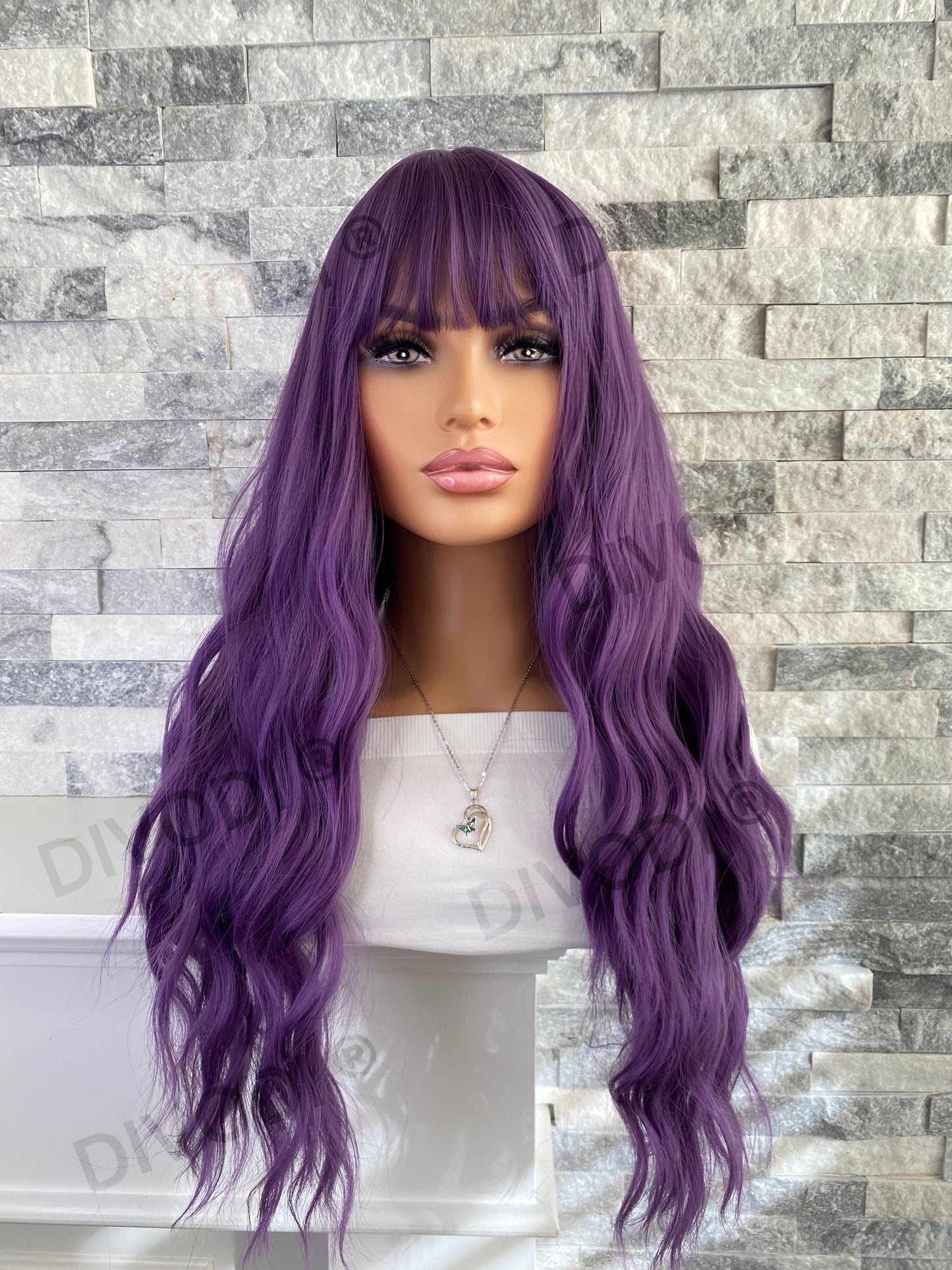 Zena-Purple with Bangs Non-Lace Wig