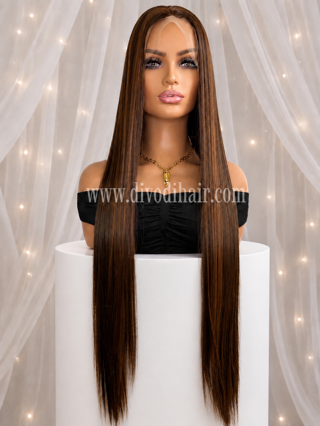 Eve-Brown/Highlights Futura Fiber (13x4) Lace Front Wig