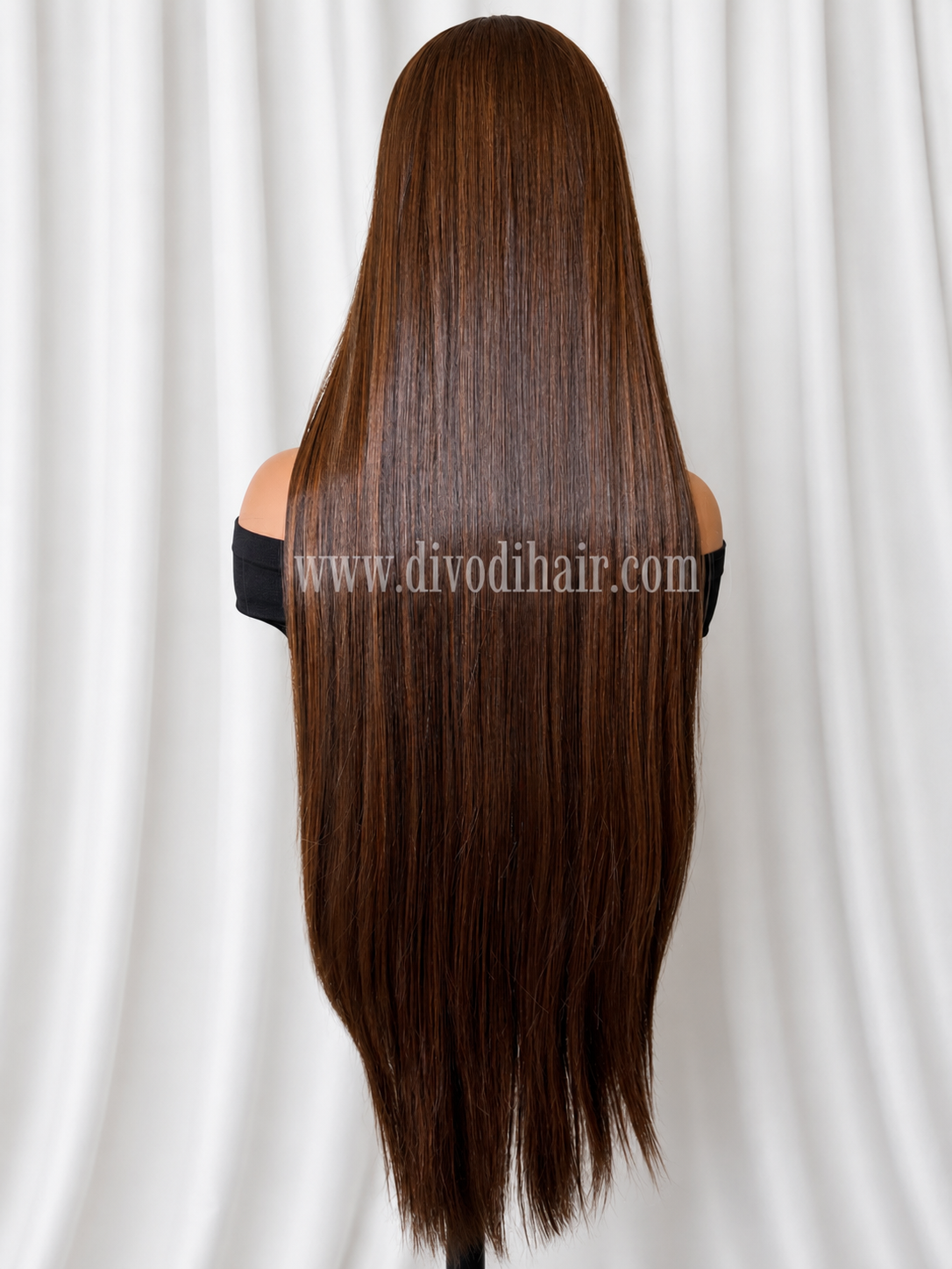 30-Inch Brown Wig with Subtle Highlights -Futura Fiber - 150% Density - DH315