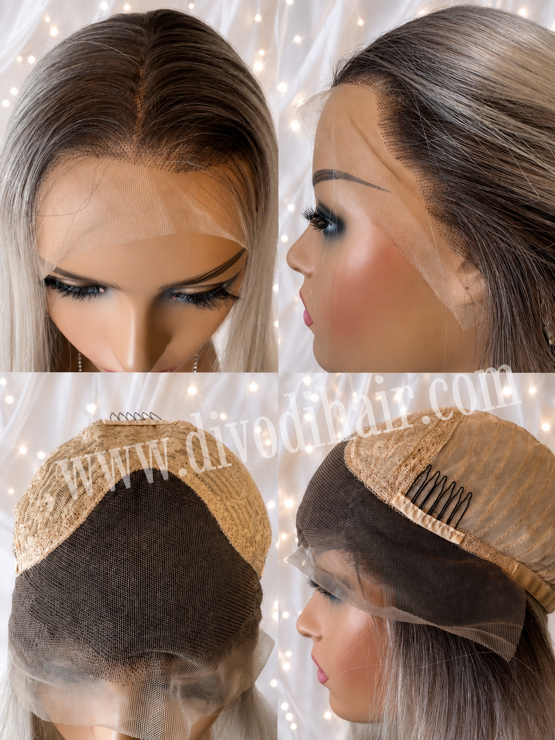 Ombre Platinum Blonde-(13x4) Lace Front Wig-DH311