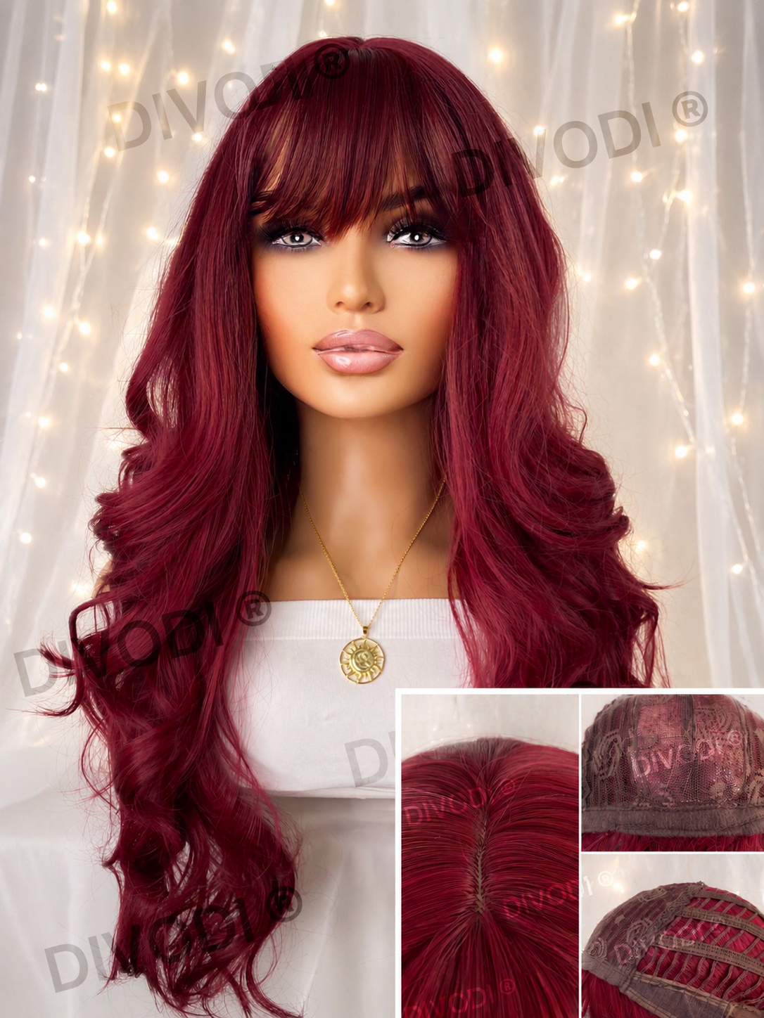 Carina-Auburn Red with Bangs Non-Lace Wig