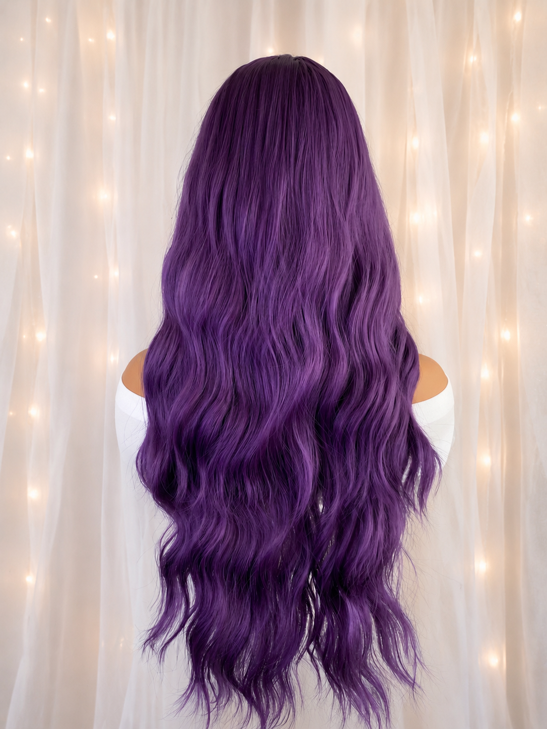 Costume Purple Wig with Bangs Non-Lace Wig