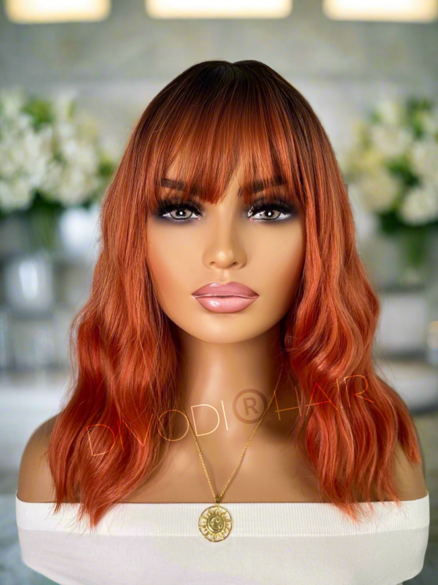 October-Ombre Red Copper Non-Lace Wig