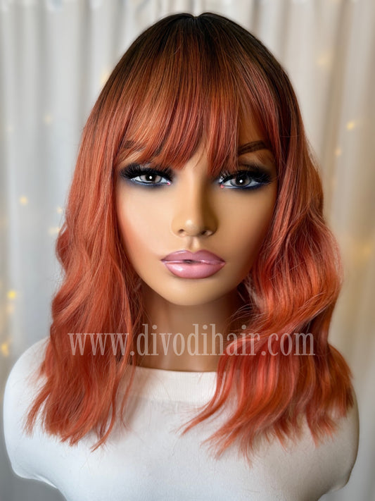 October-Ombre Red Copper Non-Lace Wig