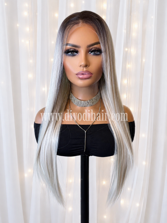 Ombre Platinum Blonde-(13x3) Lace Front Wig-DH310