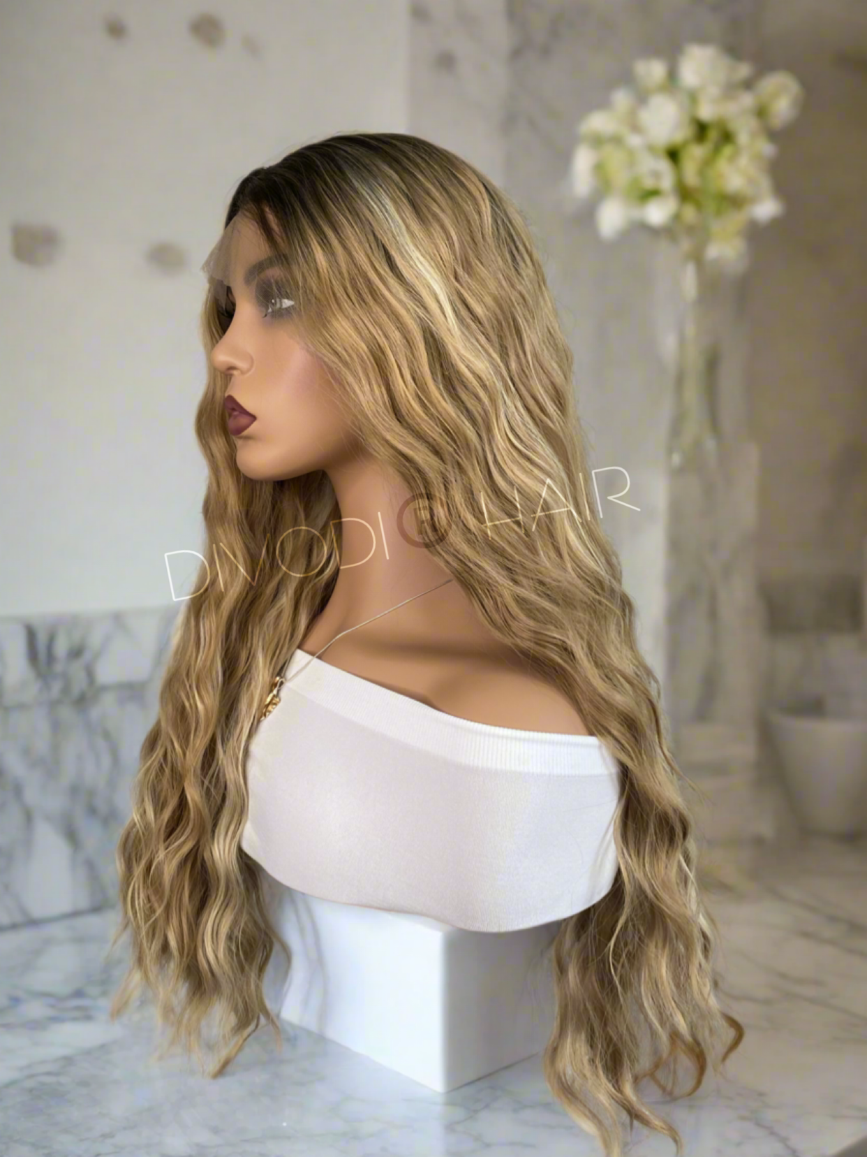 Laura-Ombre Brown Futura Fiber (13x3) Lace Front Wig