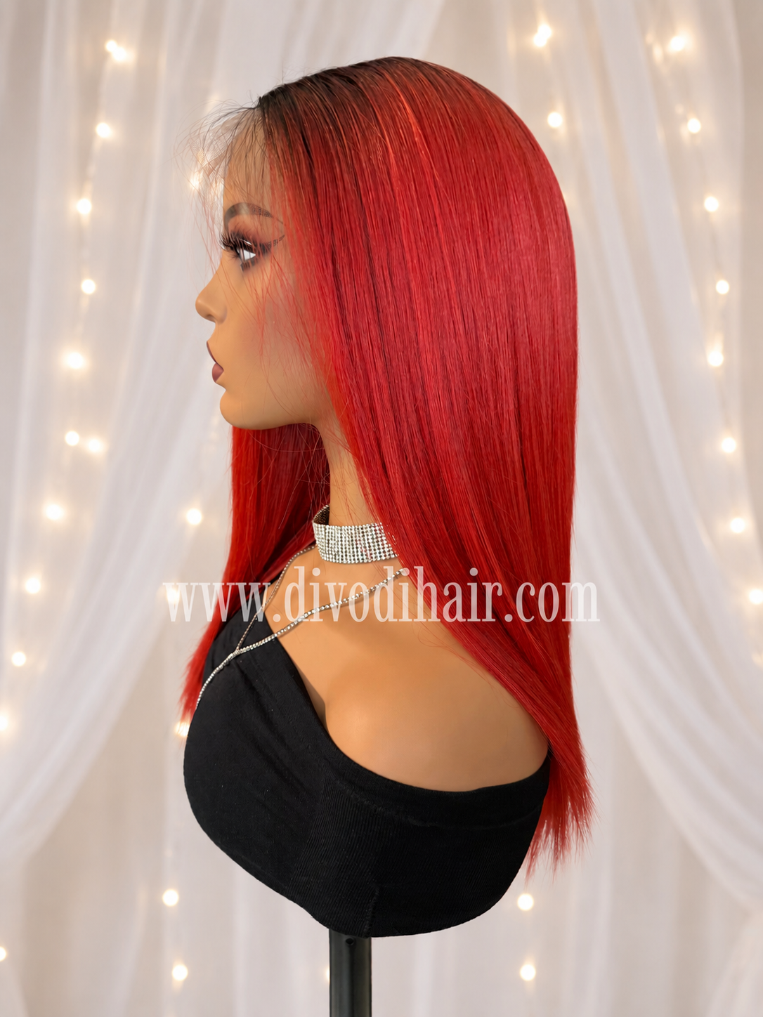 Rooted Red-T-Part Lace Front Wig-DH348