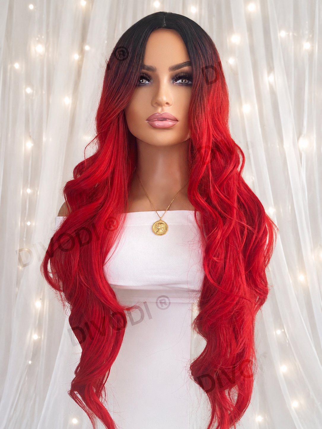 Mable-Ombre Red Non-Lace Wig