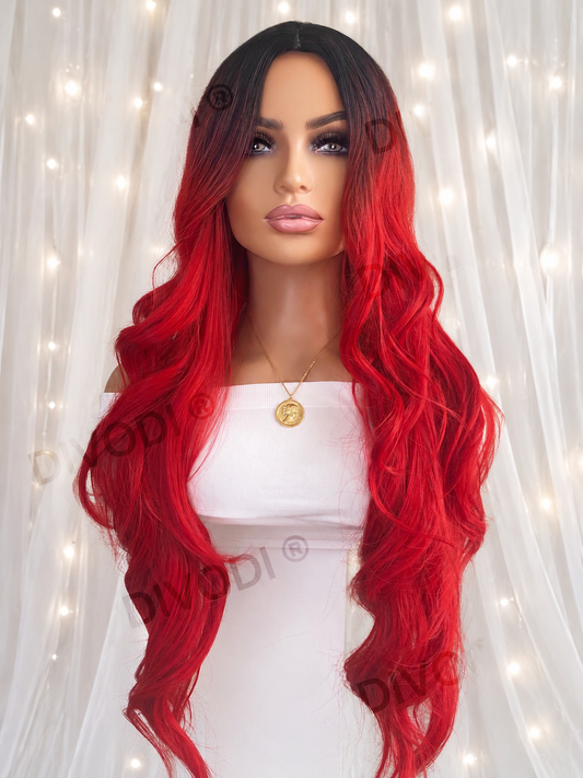 Mable-Ombre Red Non-Lace Wig