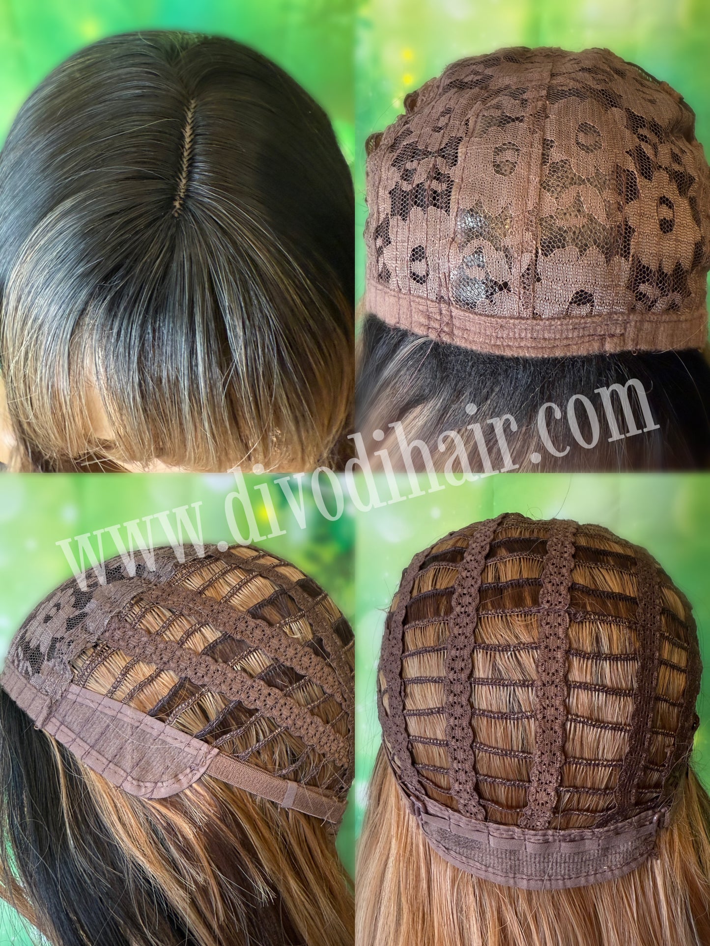 28" Brown Highlighted Wig – Open Weft Cap- DH312
