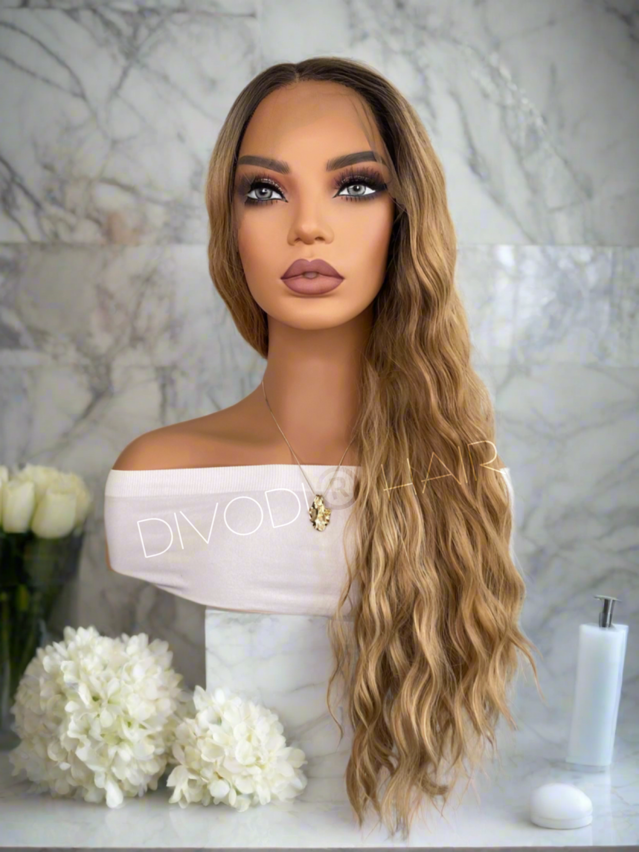 Laura-Ombre Brown Futura Fiber (13x3) Lace Front Wig