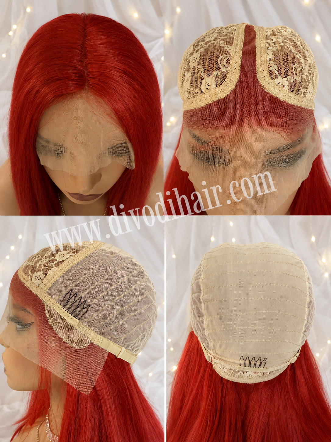 Costume Red Cosplay T-Part Lace Front Wig-DH349