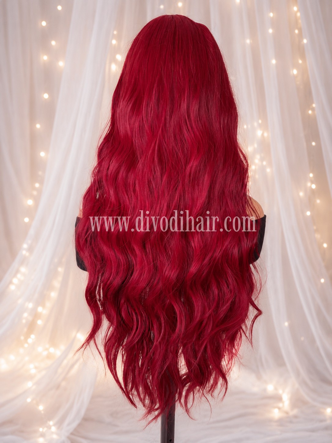 Deep Red Wig with Bangs-DH323