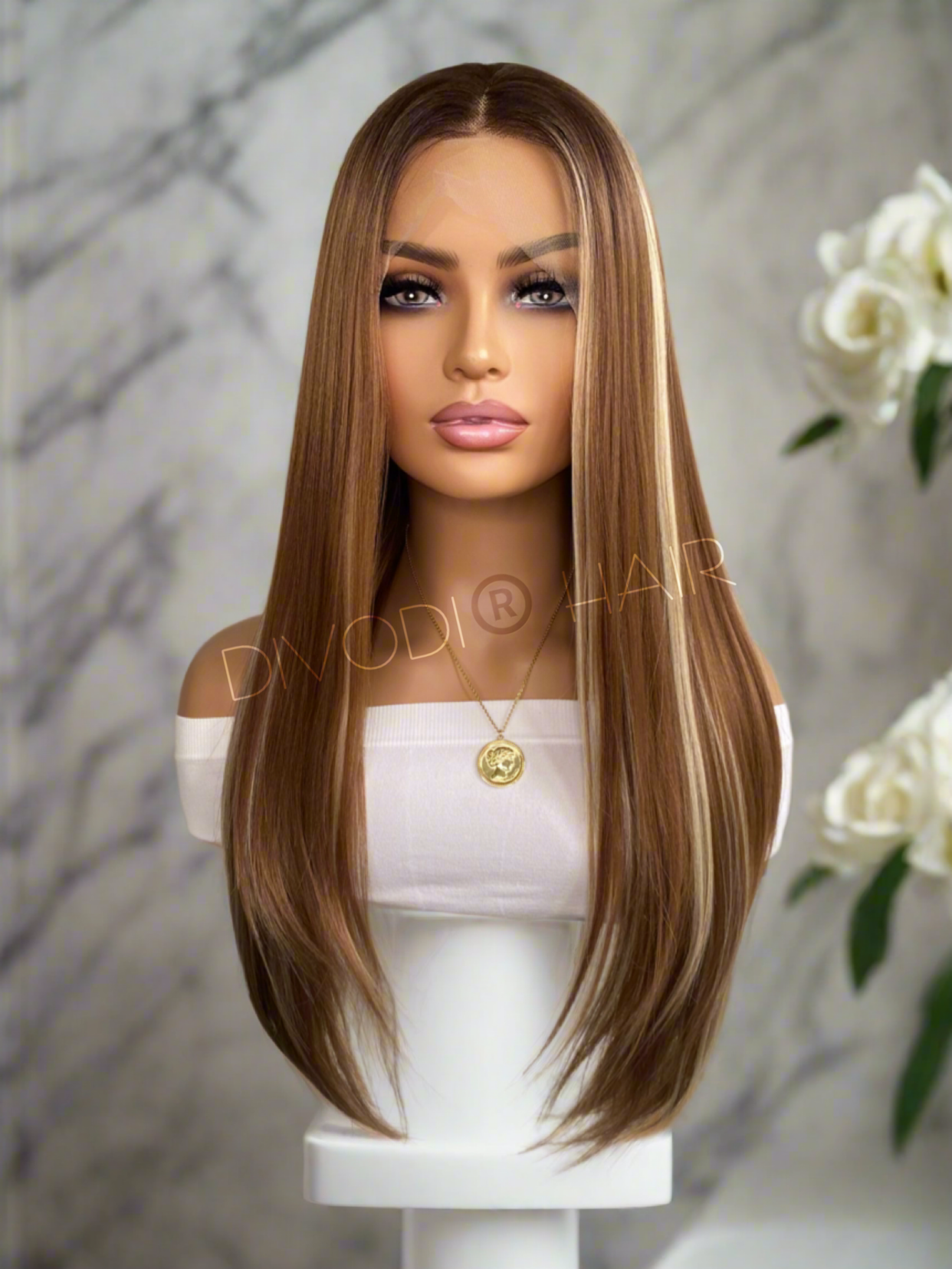 Billie-Brown/Highlights-Futura Fiber-(13x4) Lace Front Wig
