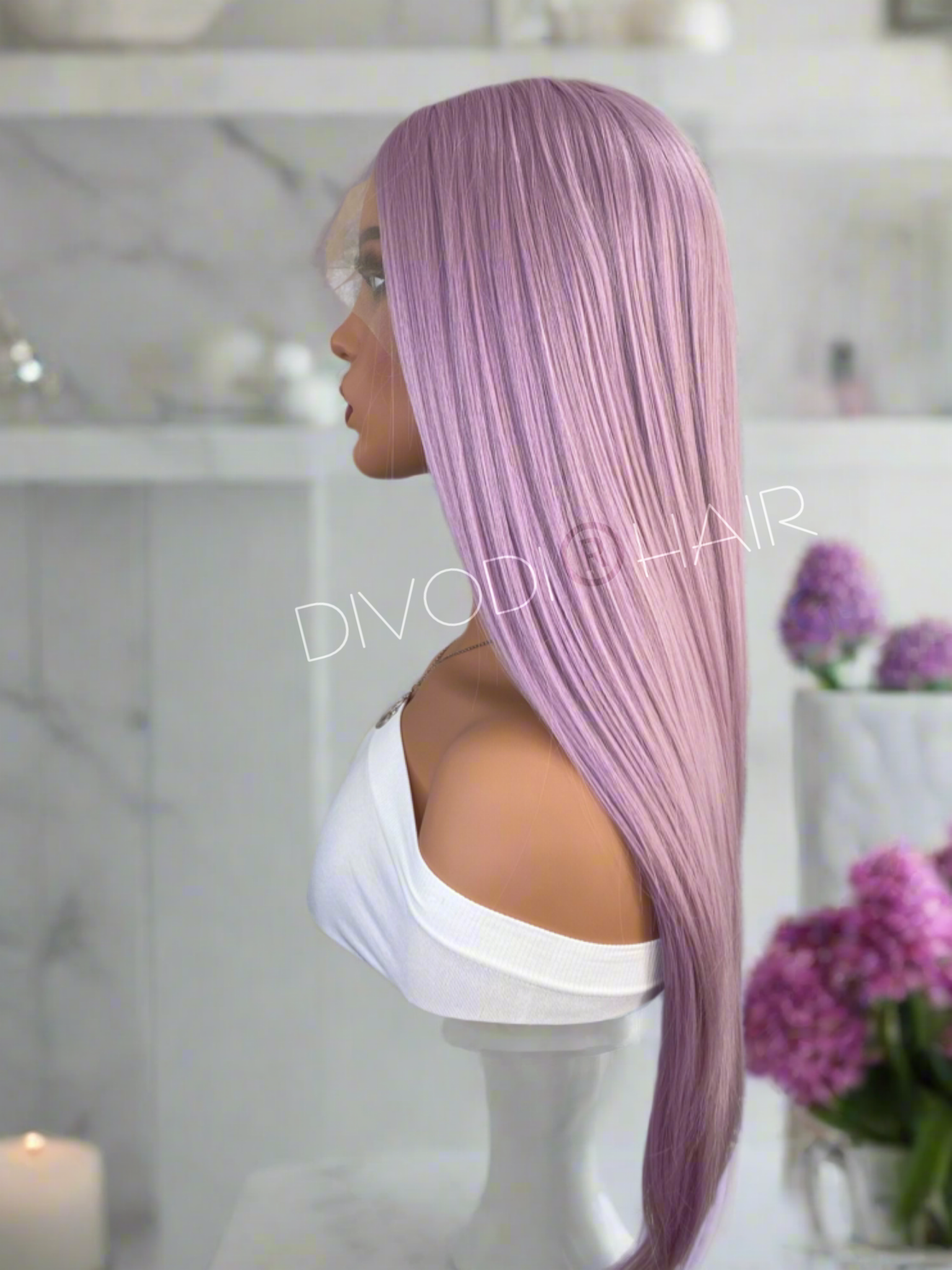 Lily-Lilac Futura Fiber T-Part Lace Front Wig