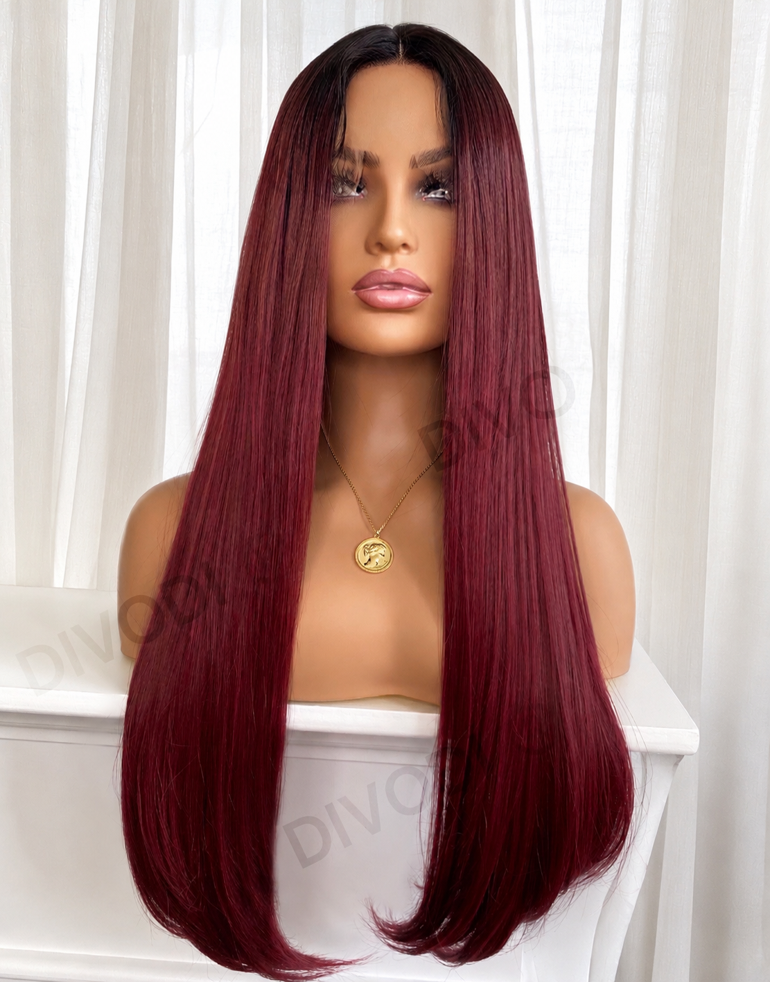 Amy-Burgundy Red-(13x3) Lace Front Wig