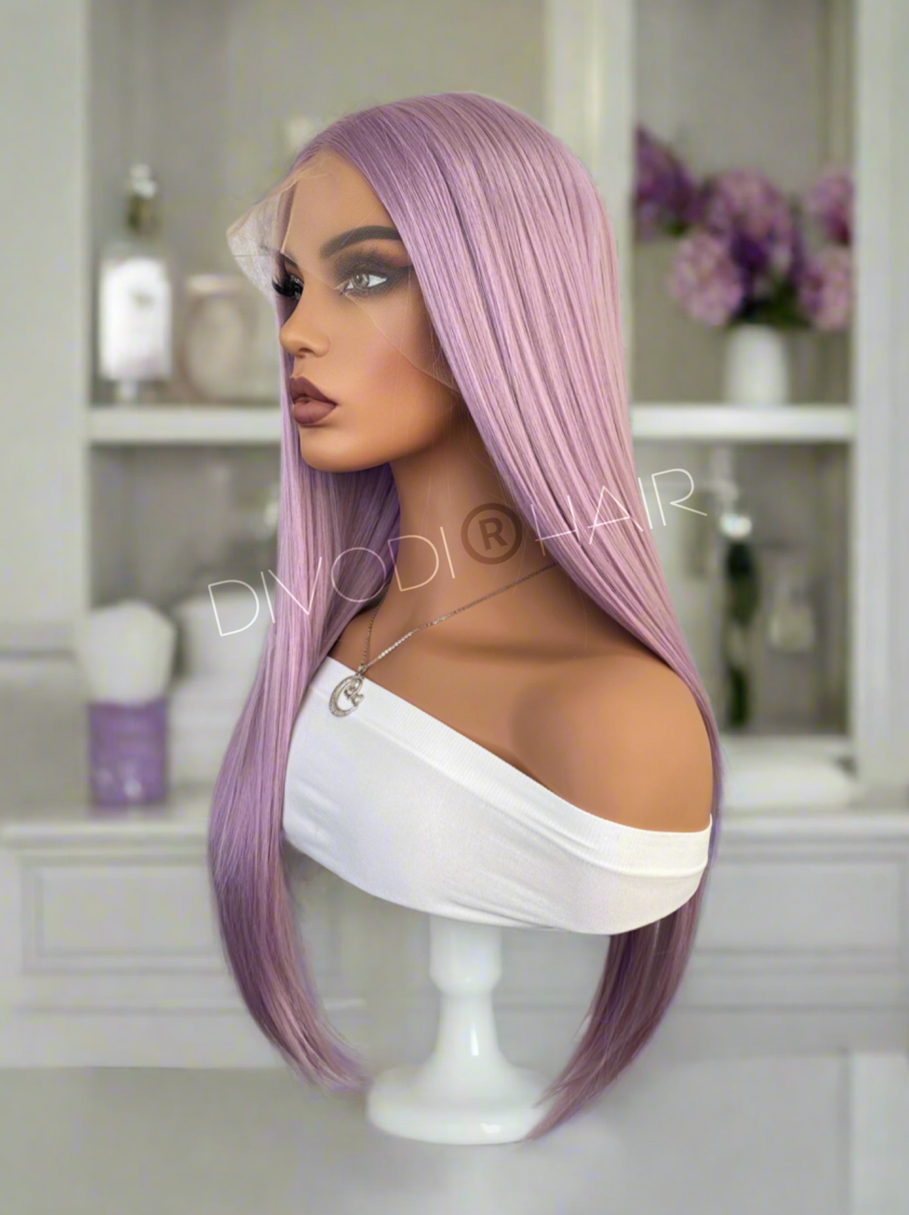 Lily-Lilac Futura Fiber T-Part Lace Front Wig
