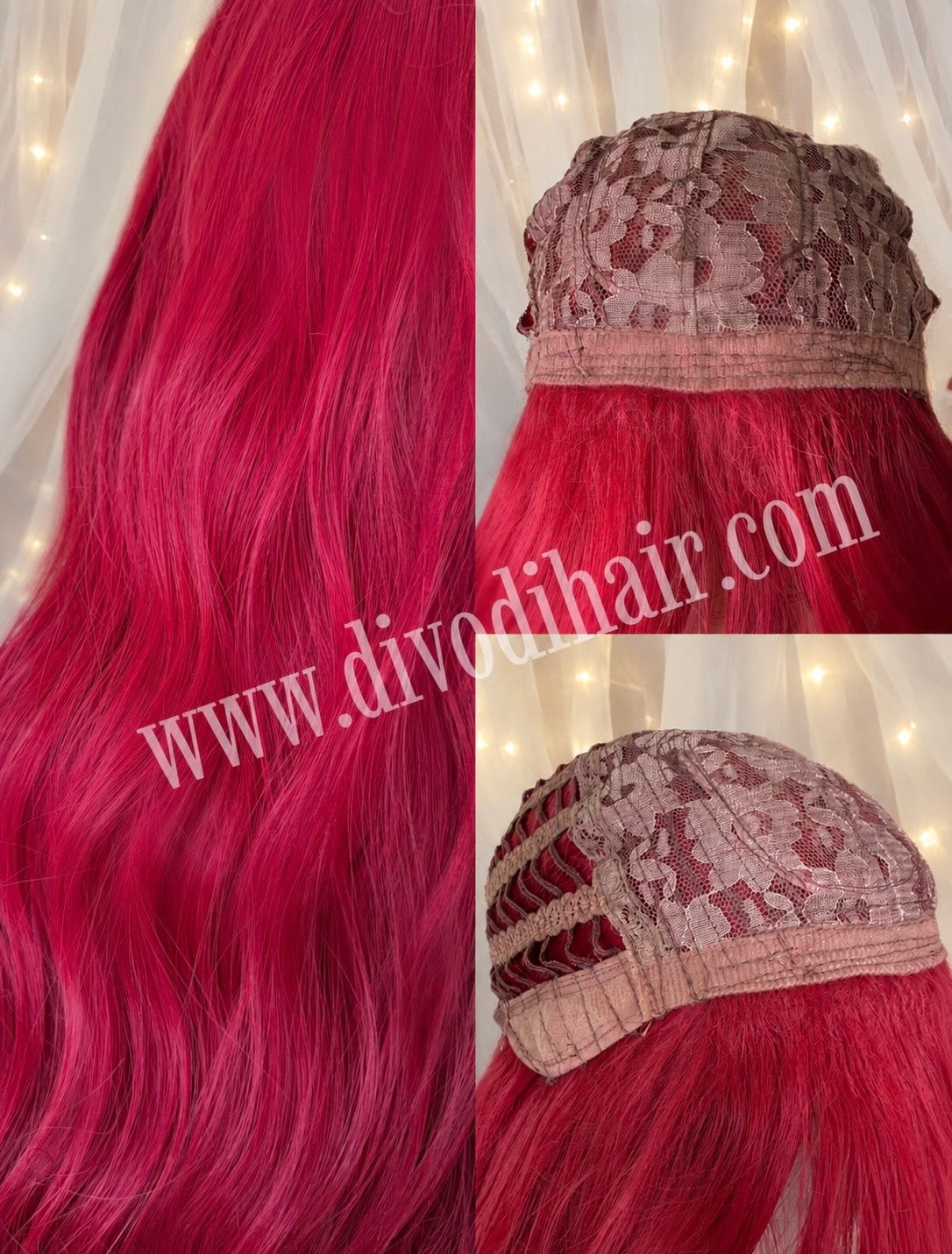 Deep Red Wig with Bangs-DH323