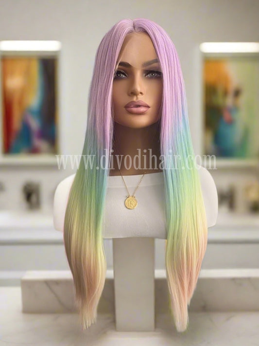 Rainbow-T-Part Lace Front Wig