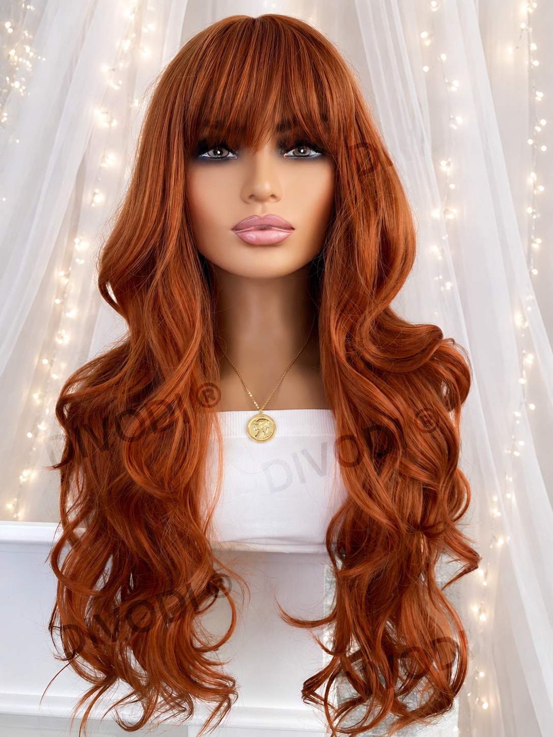 Ginger-Red with Bangs Non-Lace Wig