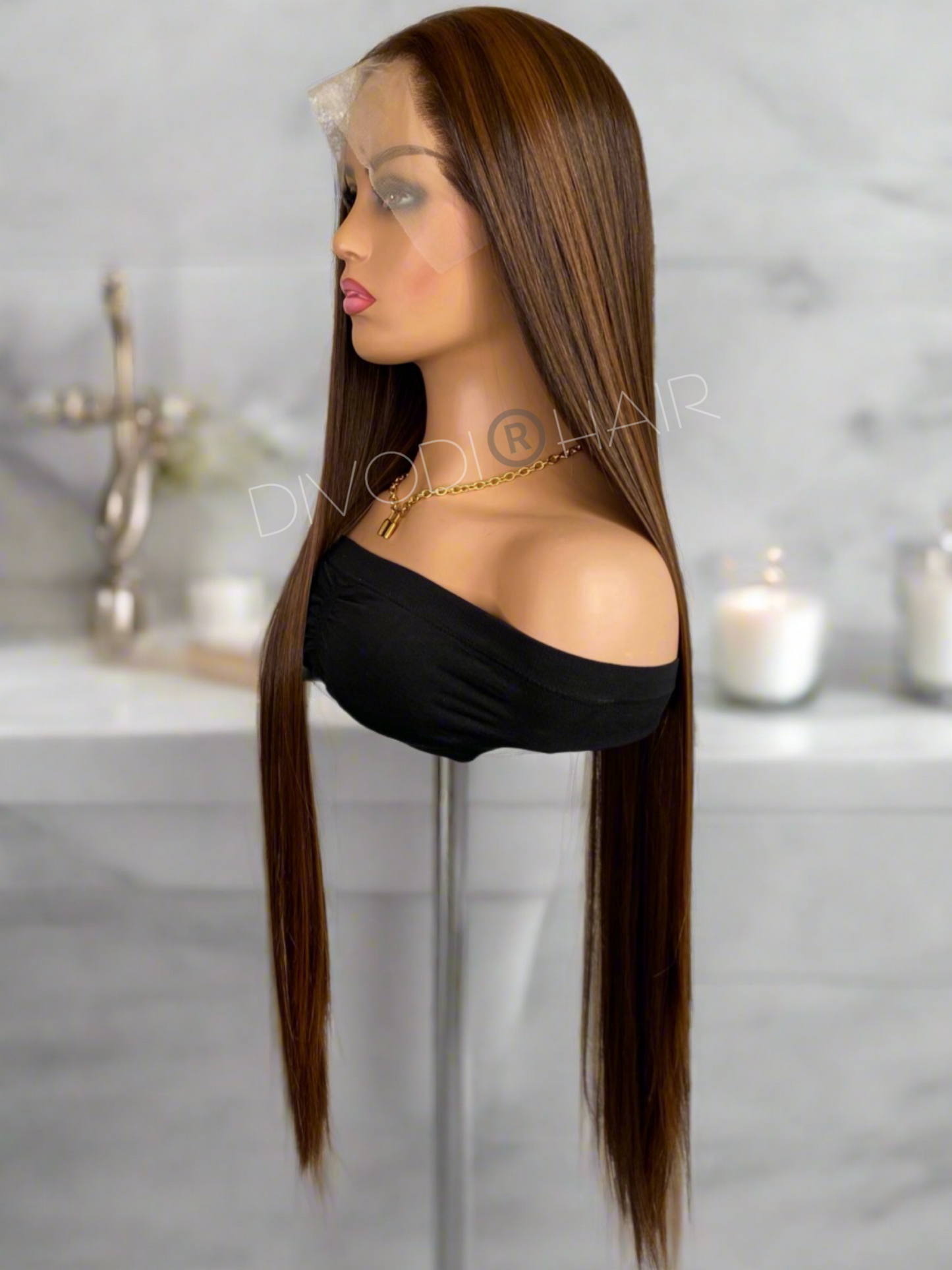 Eve-Brown/Highlights Futura Fiber (13x4) Lace Front Wig