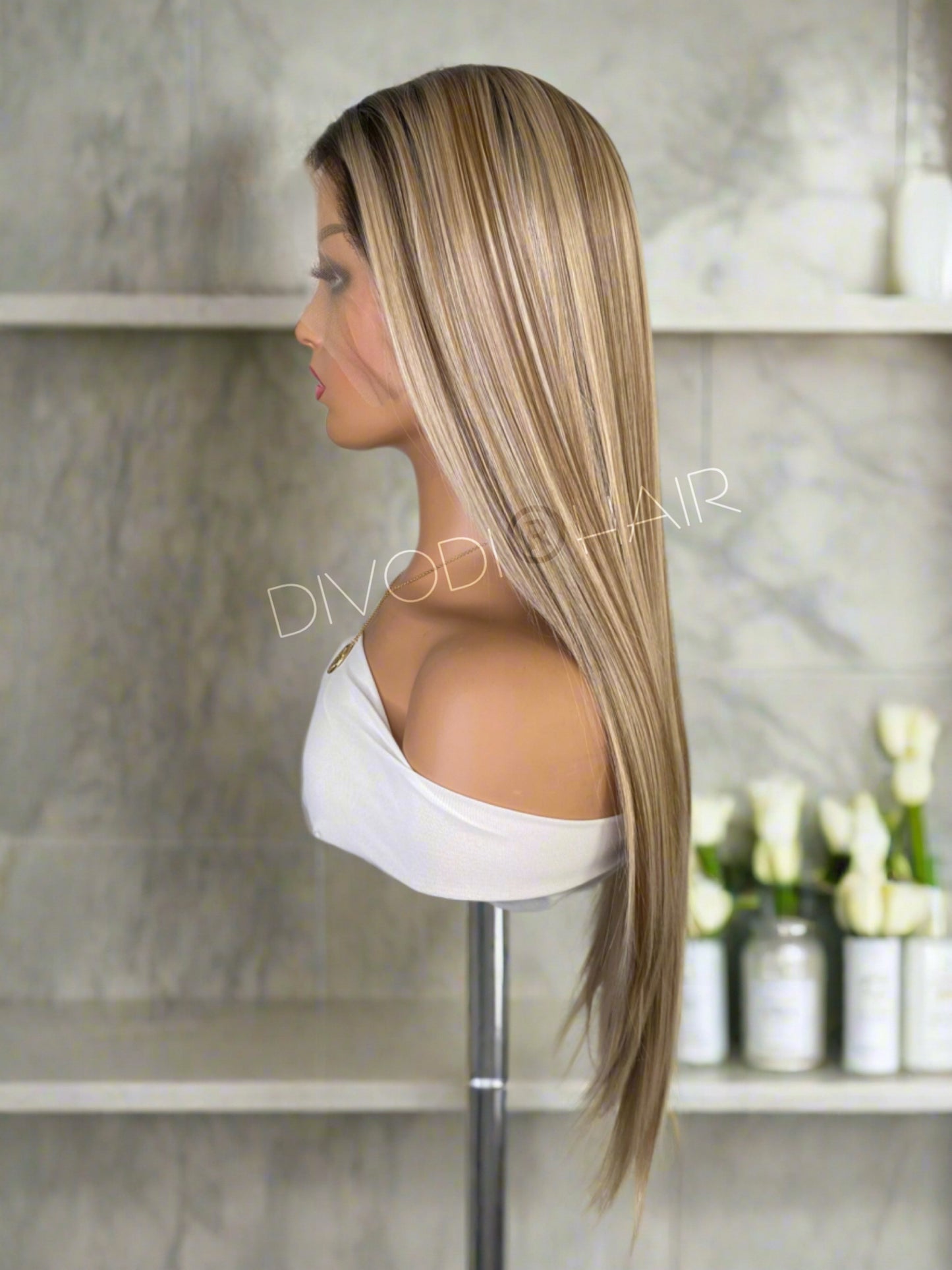 Alyssa-Light Brown/Dark Blonde-Futura Fiber-(13x6) Lace Front Wig