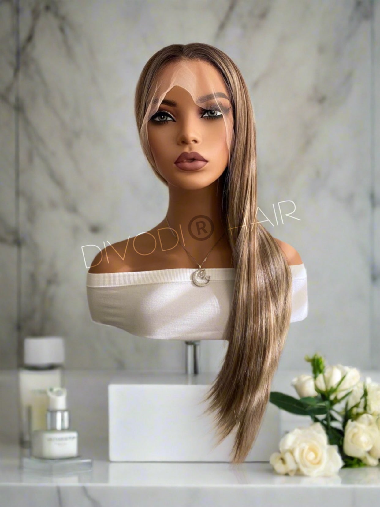 Natalie-Ombre Blonde/Brown Futura Fiber (13x6) Lace Front Wig