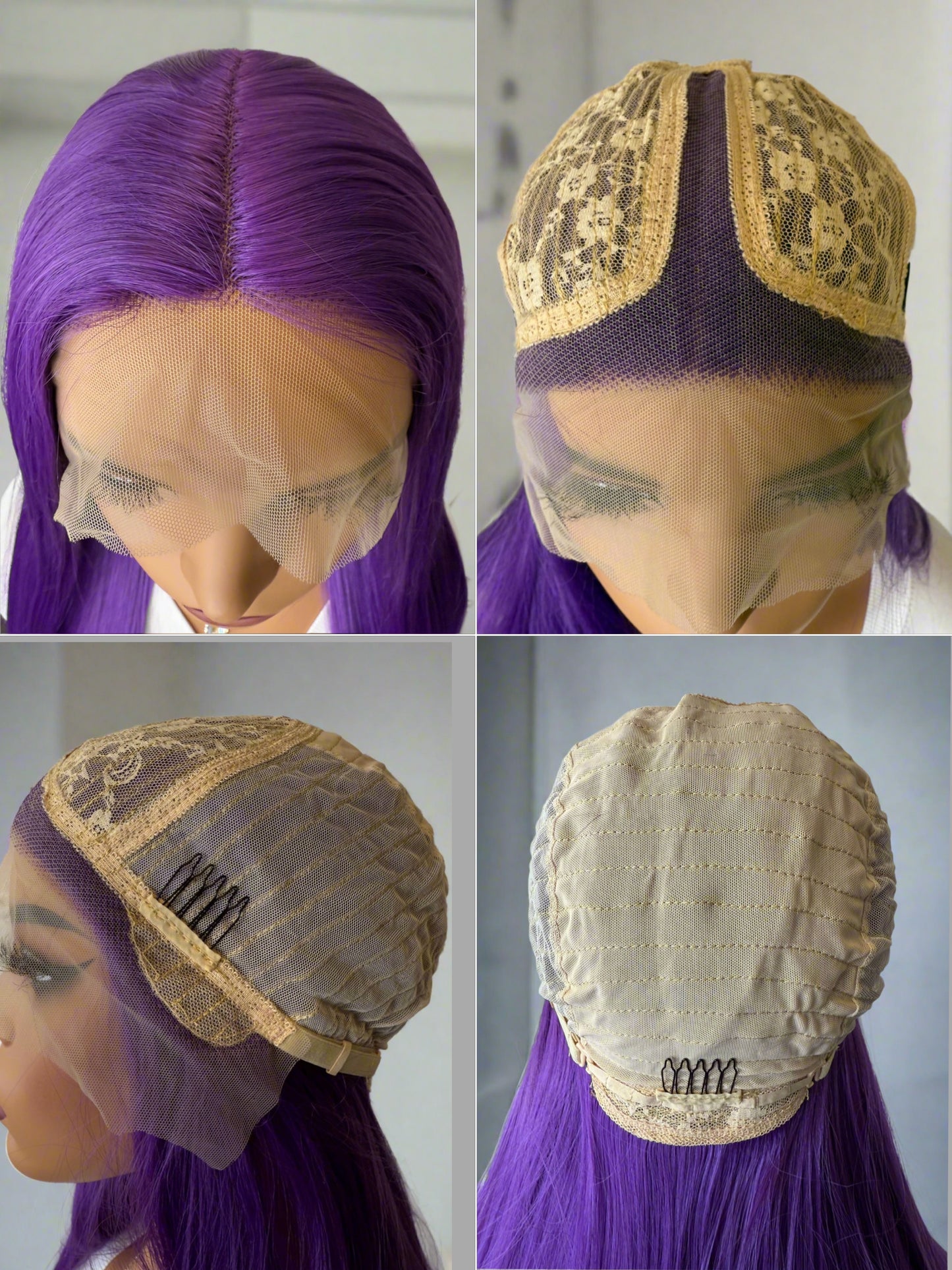 Purple-Blossom-T-Part-Lace Front Wig
