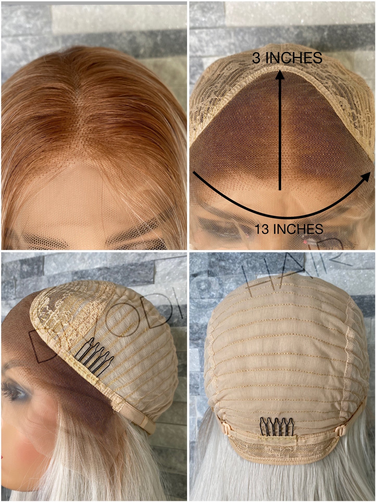 Hannah-Ombre Platinum Blonde Futura Fiber (13x3) Lace Front Wig