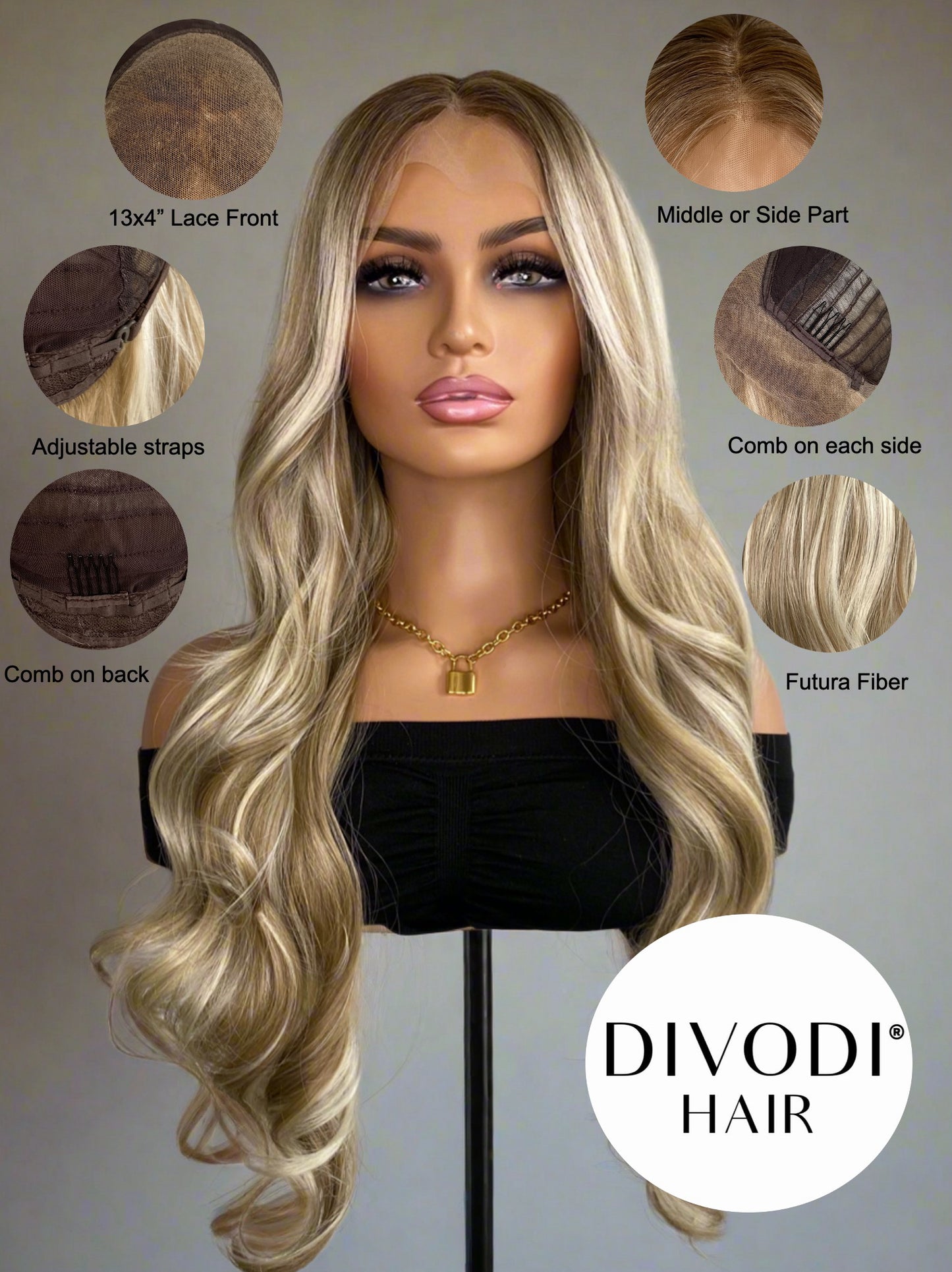 Vanessa-Ombre Blonde Futura Fiber (13x4) Lace Front Wig
