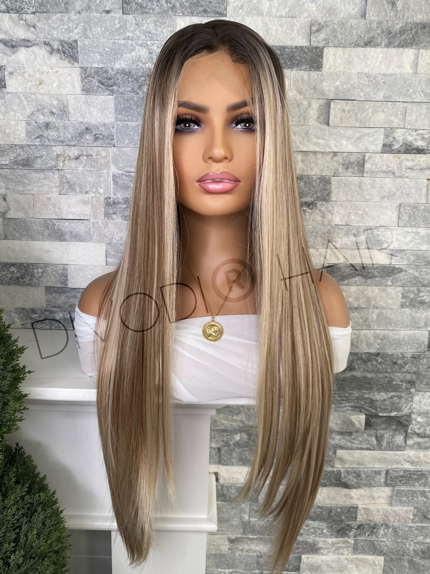 Alyssa-Light Brown/Dark Blonde-Futura Fiber-(13x6) Lace Front Wig
