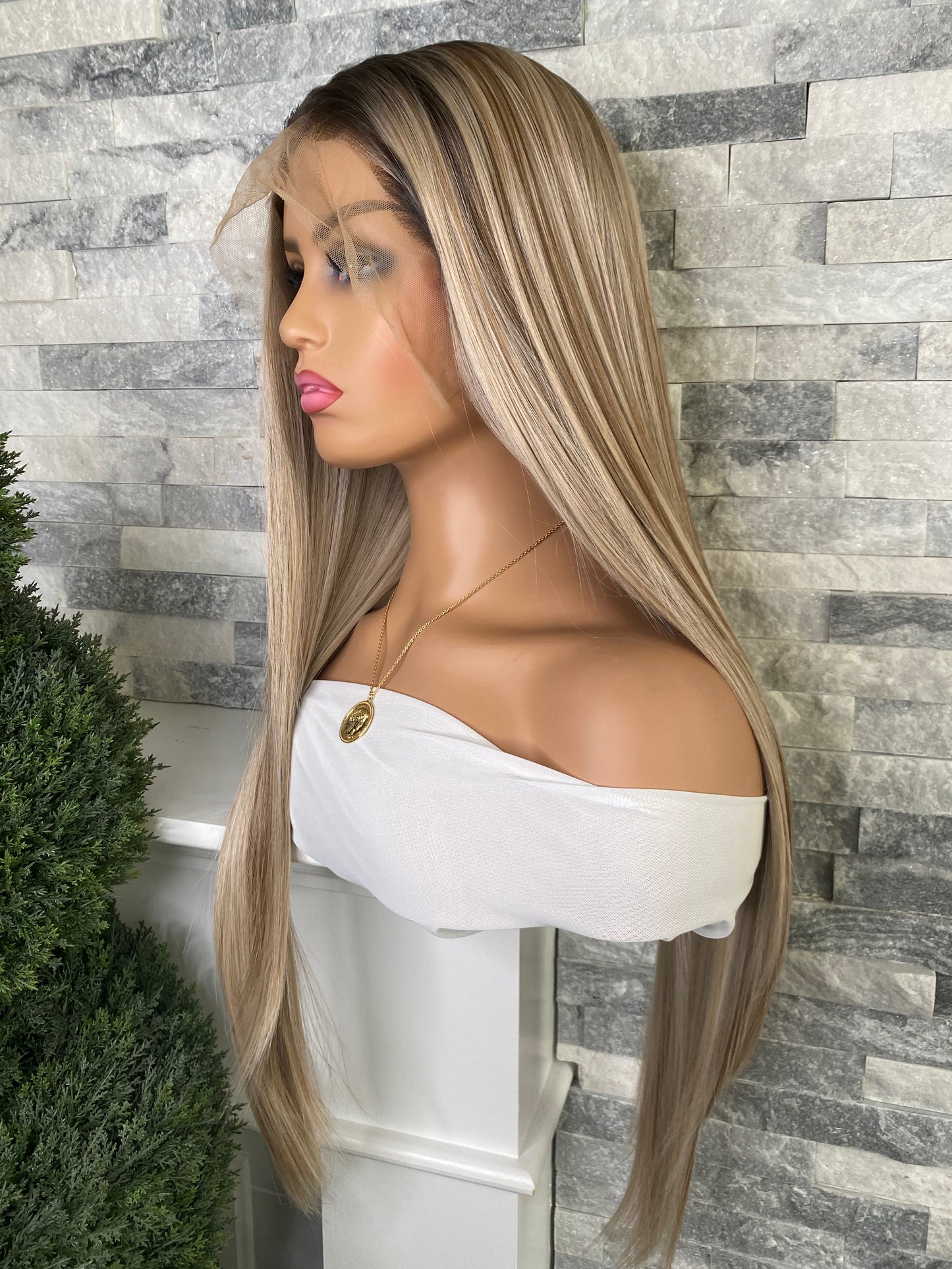 Alyssa-Light Brown/Dark Blonde-Futura Fiber-(13x6) Lace Front Wig