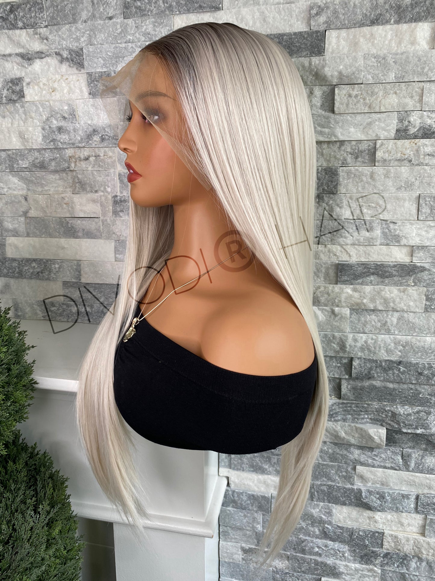 Tiffany-Ombre Platinum Blonde Futura Fiber (13x6) Lace Front Wig