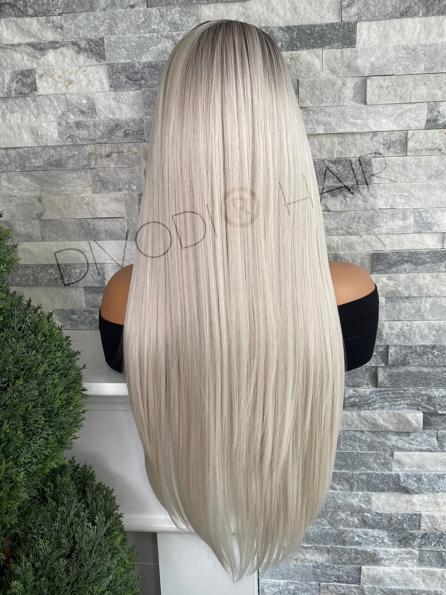 Tiffany-Ombre Platinum Blonde Futura Fiber (13x6) Lace Front Wig