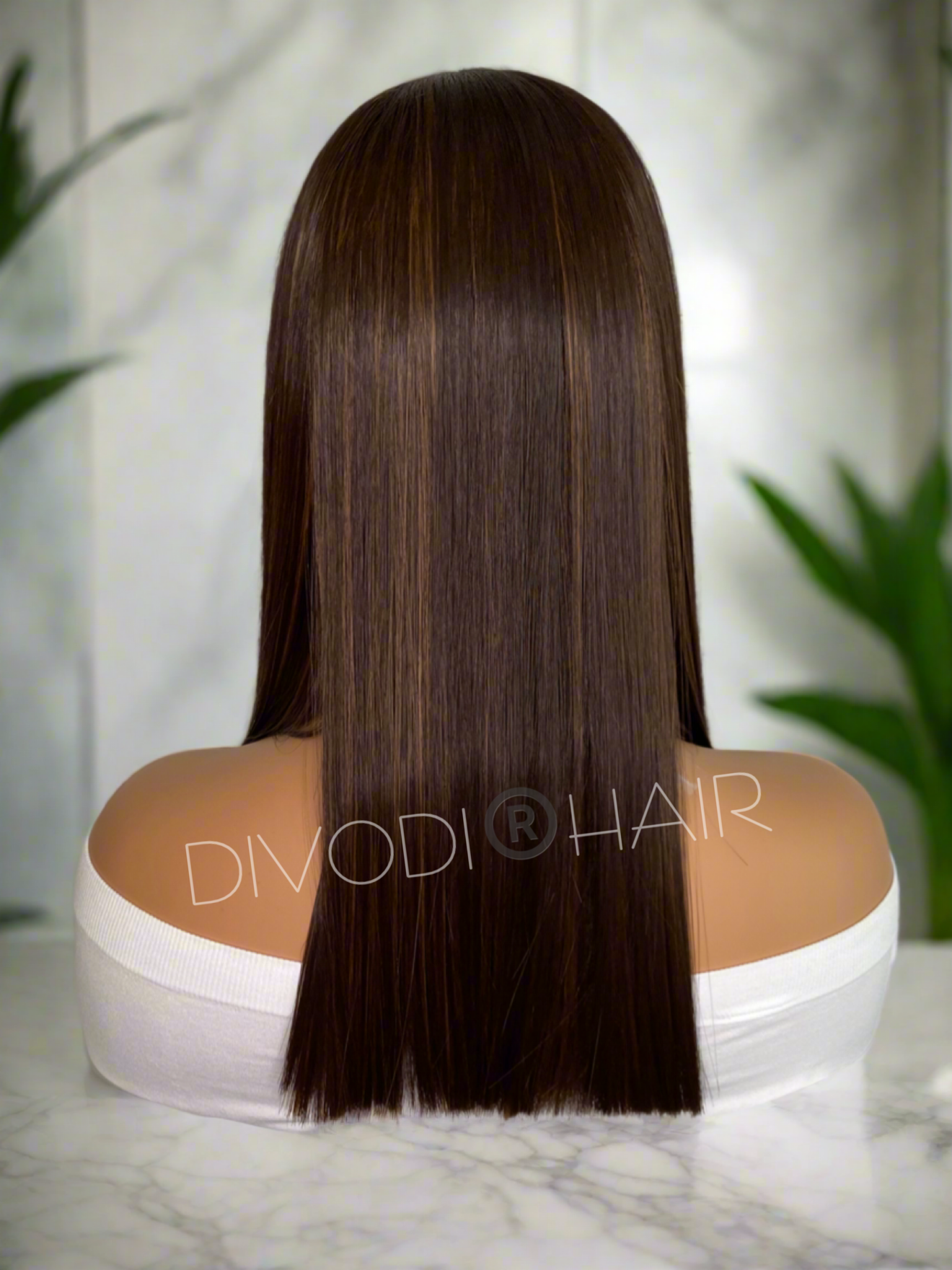 Olivia-Brown/Highlights Futura Fiber (13"x3") Lace Front Wig