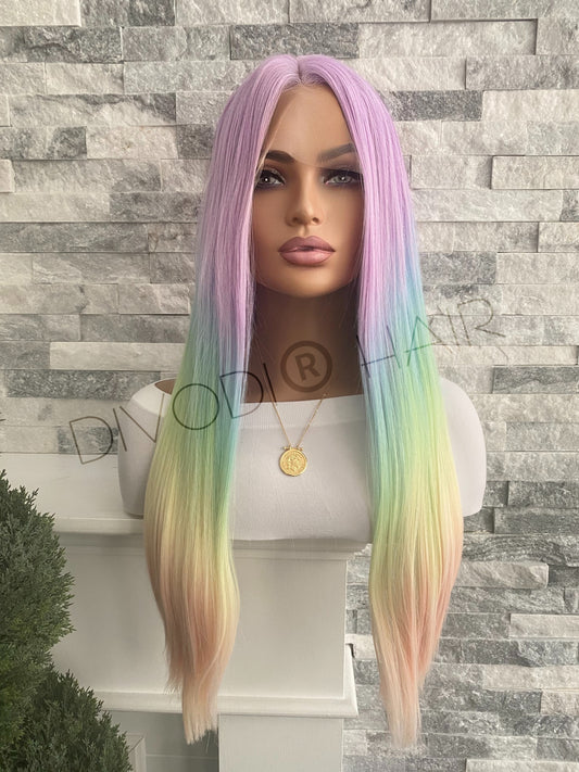 Rainbow-T-Part Lace Front Wig