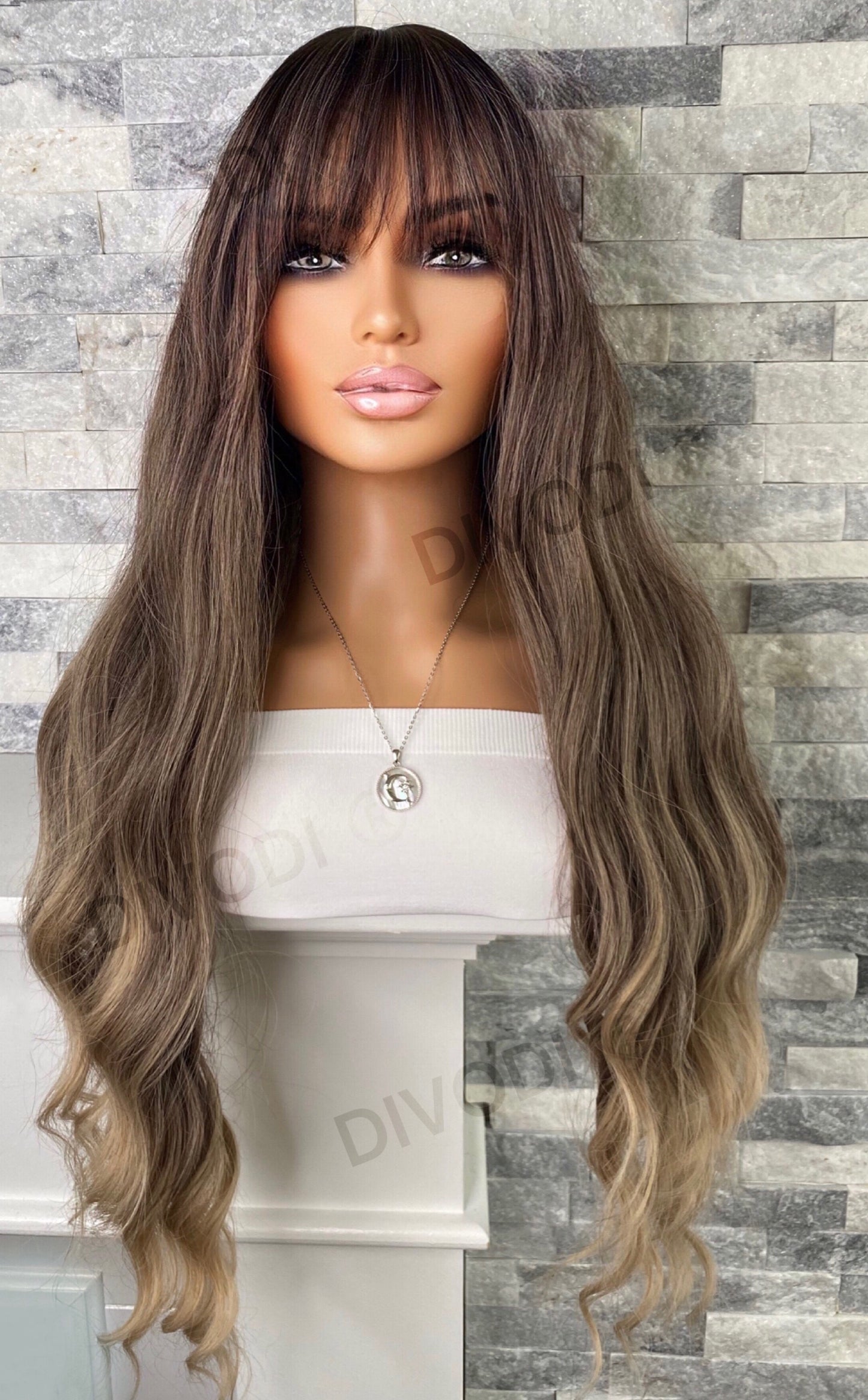 Gemma-Ombre Brown/Ash Blonde Non-Lace Wig